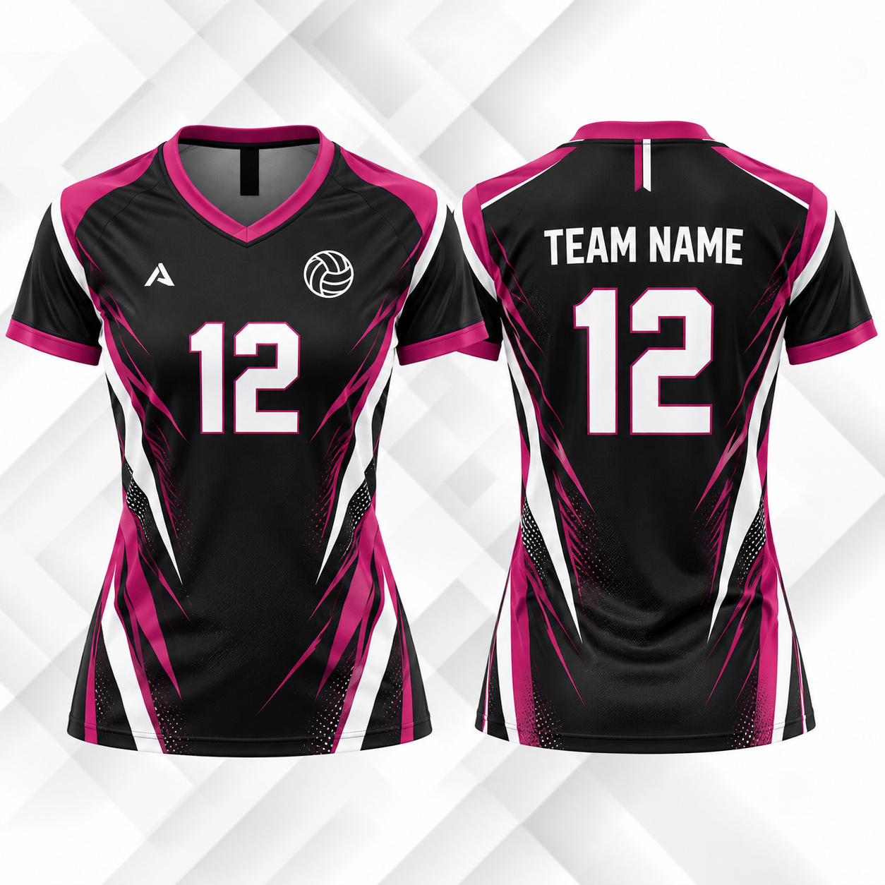 Pink and Black Volleyball Jersey