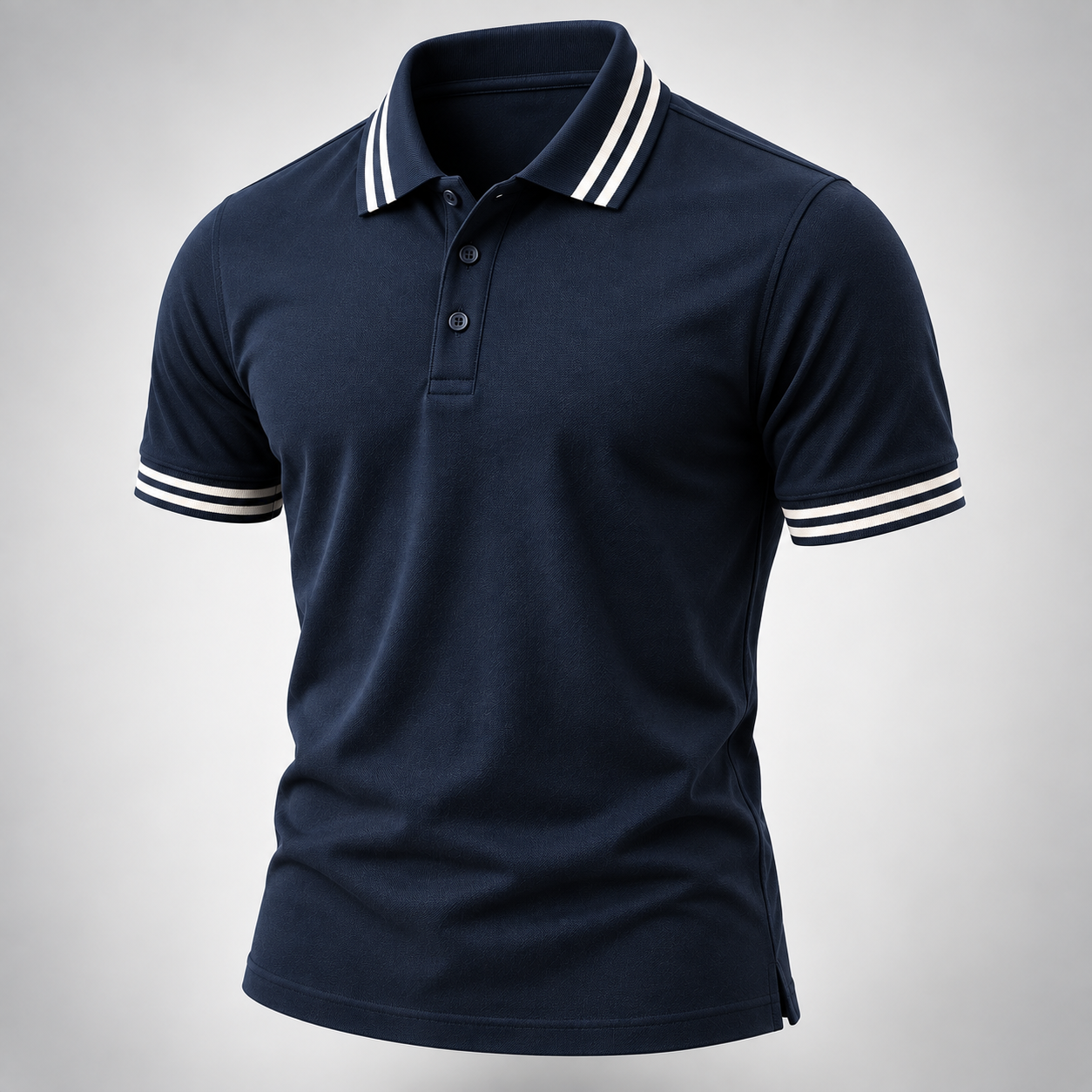 Striped Collar Polo