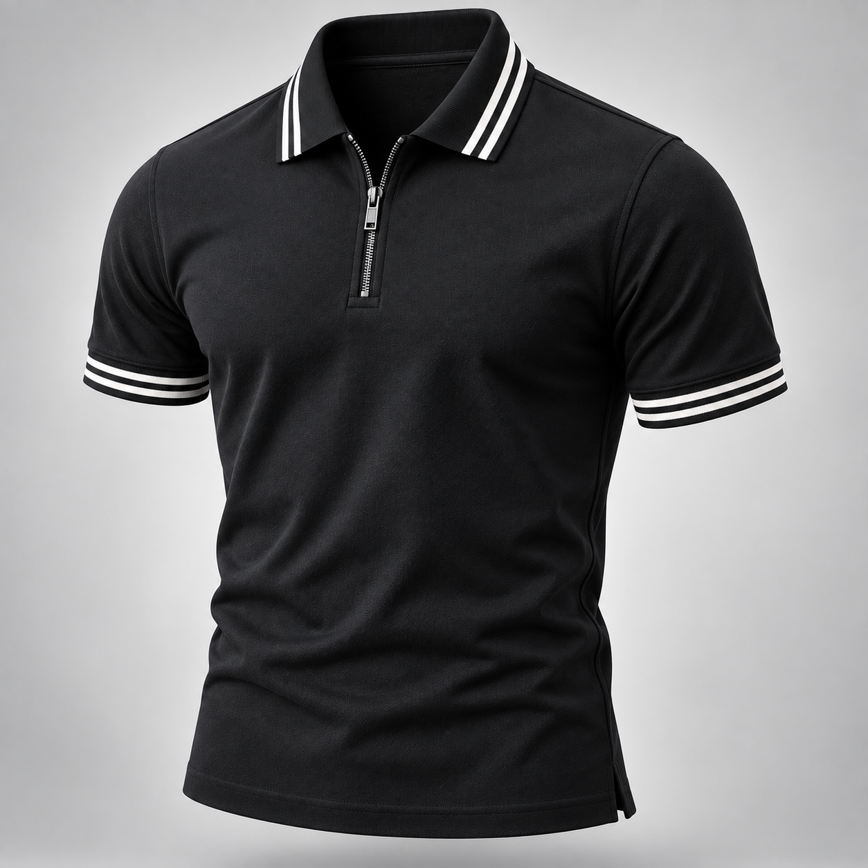 Zipper Placket Polo