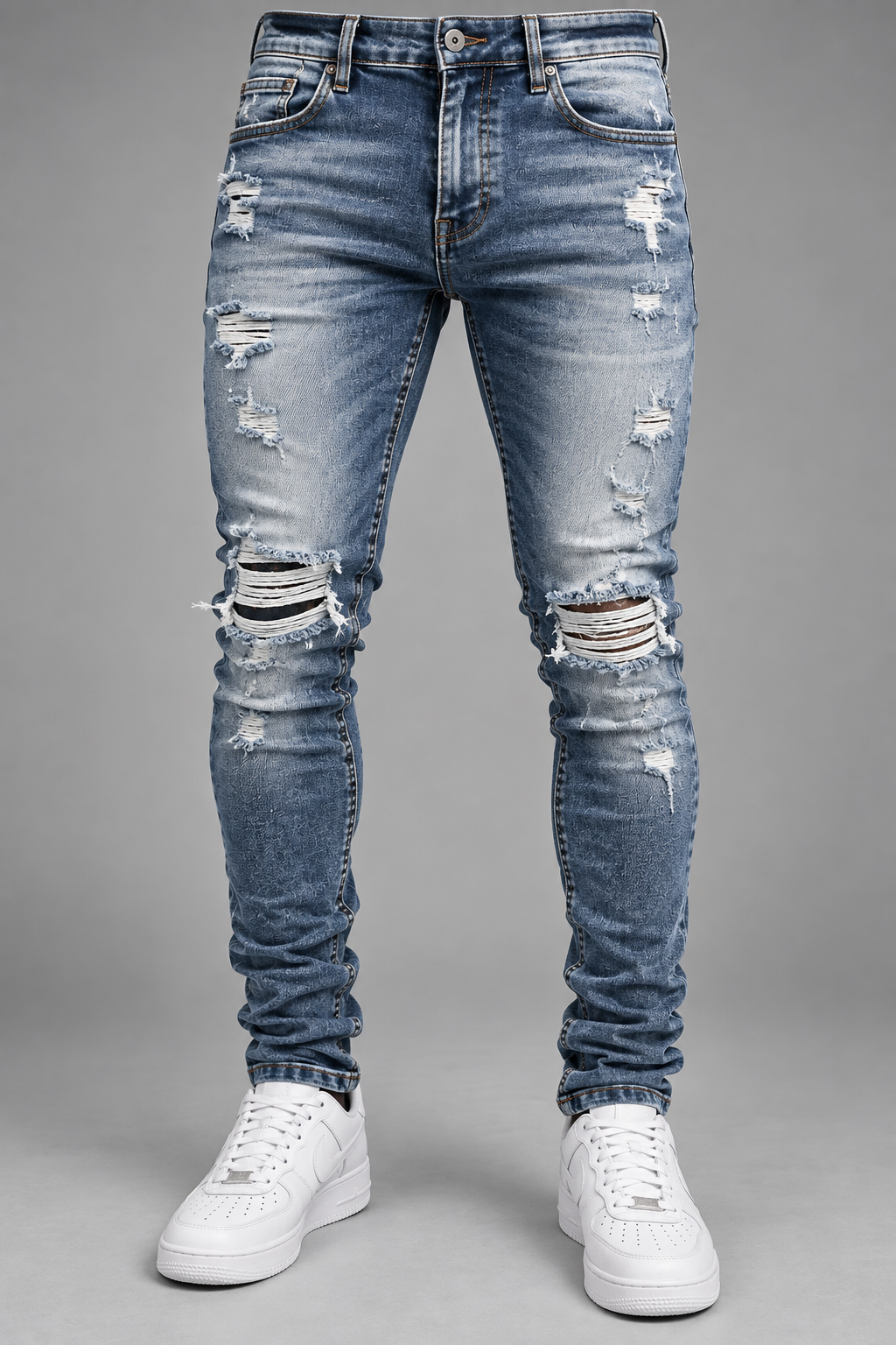 Skinny Fit Distressed Jeans