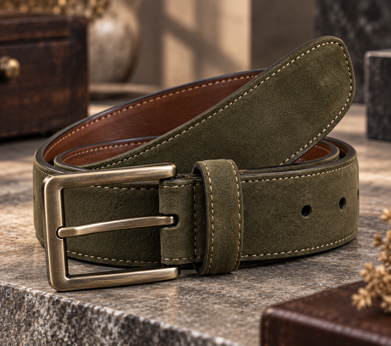 Suede Leather Belt