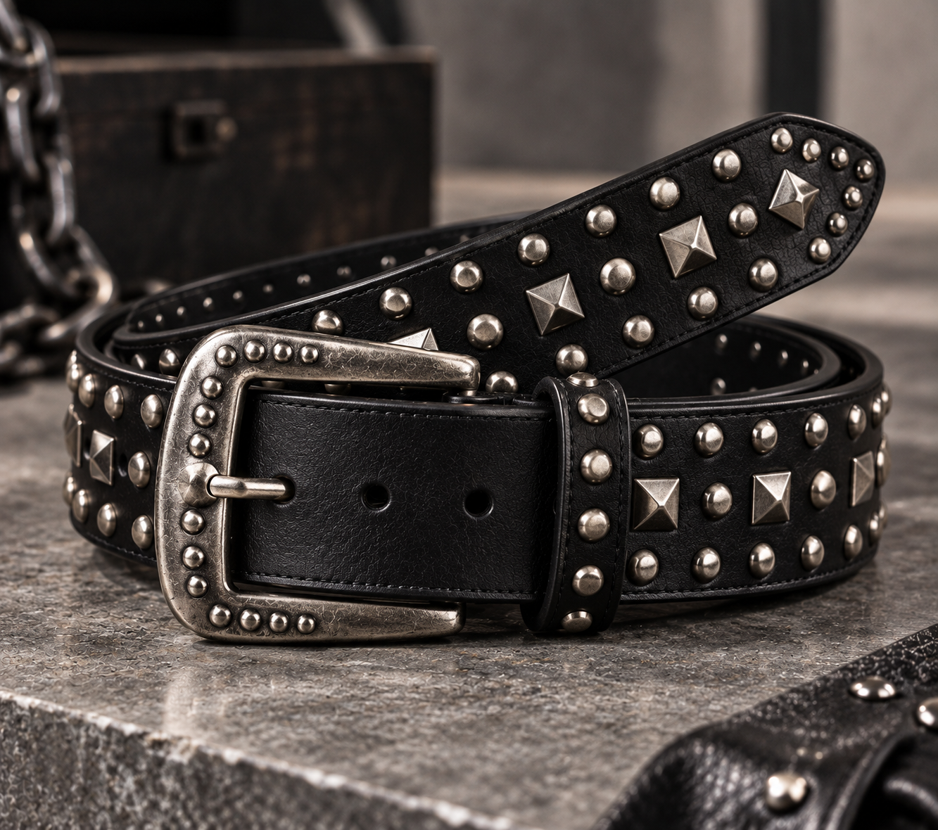 Studded Leather Belt